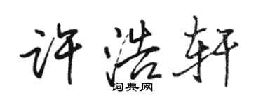 駱恆光許浩軒行書個性簽名怎么寫