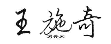 駱恆光王施奇行書個性簽名怎么寫