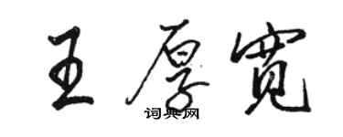 駱恆光王厚寬行書個性簽名怎么寫