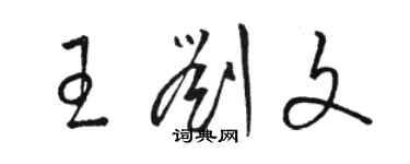 駱恆光王劉文草書個性簽名怎么寫