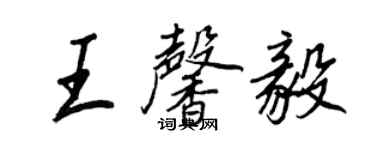 王正良王馨毅行書個性簽名怎么寫