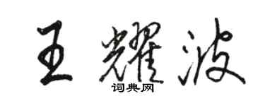 駱恆光王耀波行書個性簽名怎么寫