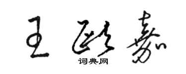 駱恆光王歐嘉草書個性簽名怎么寫