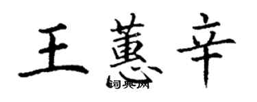 丁謙王蕙辛楷書個性簽名怎么寫