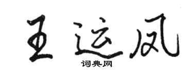 駱恆光王運鳳行書個性簽名怎么寫