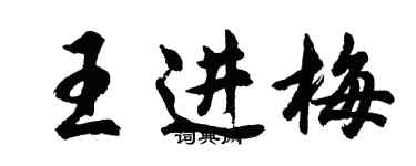 胡問遂王進梅行書個性簽名怎么寫