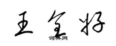 梁錦英王全好草書個性簽名怎么寫