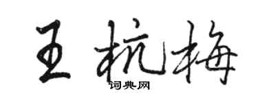 駱恆光王杭梅行書個性簽名怎么寫