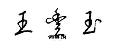 梁錦英王豐玉草書個性簽名怎么寫