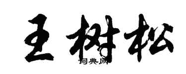 胡問遂王樹松行書個性簽名怎么寫