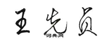 駱恆光王先貞行書個性簽名怎么寫