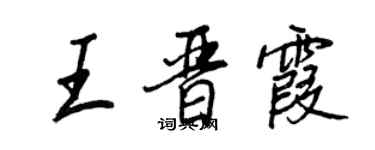 王正良王晉霞行書個性簽名怎么寫