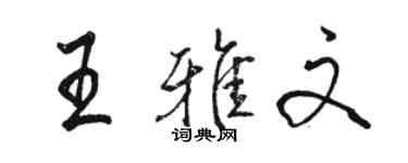 駱恆光王雅文行書個性簽名怎么寫