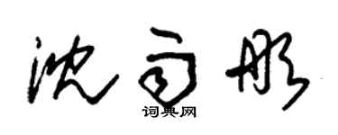 朱錫榮沈雨彤草書個性簽名怎么寫