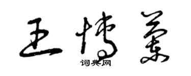 曾慶福王博蘭草書個性簽名怎么寫