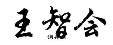 胡問遂王智會行書個性簽名怎么寫