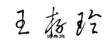 駱恆光王存玲草書個性簽名怎么寫