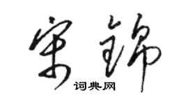 駱恆光宋錦草書個性簽名怎么寫