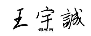 王正良王宇誠行書個性簽名怎么寫