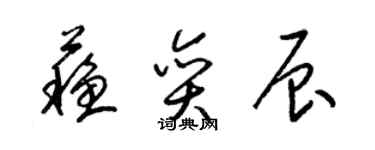 梁錦英蘇奕辰草書個性簽名怎么寫