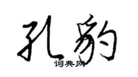 王正良孔豹行書個性簽名怎么寫