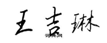 王正良王吉琳行書個性簽名怎么寫
