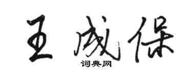 駱恆光王成保行書個性簽名怎么寫