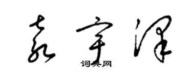 梁錦英袁宇澤草書個性簽名怎么寫