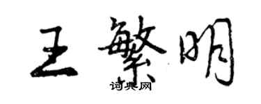 曾慶福王繁明行書個性簽名怎么寫