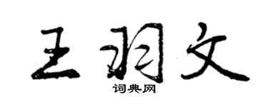 曾慶福王羽文行書個性簽名怎么寫