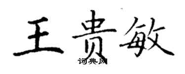 丁謙王貴敏楷書個性簽名怎么寫