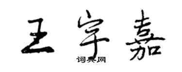 曾慶福王宇嘉行書個性簽名怎么寫