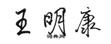 駱恆光王明康行書個性簽名怎么寫