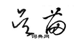 駱恆光吳苗草書個性簽名怎么寫