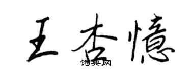 王正良王杏憶行書個性簽名怎么寫