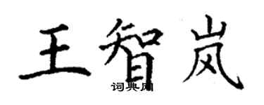 丁謙王智嵐楷書個性簽名怎么寫