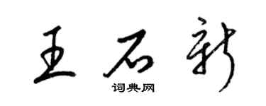 梁錦英王石新草書個性簽名怎么寫