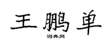 袁強王鵬單楷書個性簽名怎么寫