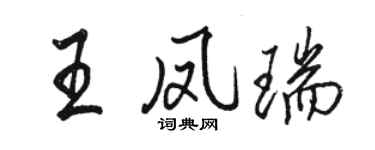 駱恆光王鳳瑞行書個性簽名怎么寫