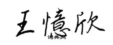 王正良王憶欣行書個性簽名怎么寫