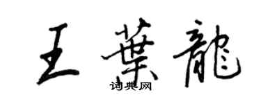 王正良王葉龍行書個性簽名怎么寫