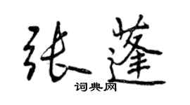 曾慶福張蓬行書個性簽名怎么寫