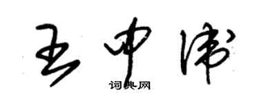 朱錫榮王中衛草書個性簽名怎么寫