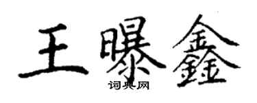 丁謙王曝鑫楷書個性簽名怎么寫