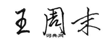 駱恆光王周末行書個性簽名怎么寫