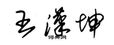 朱錫榮王漢坤草書個性簽名怎么寫