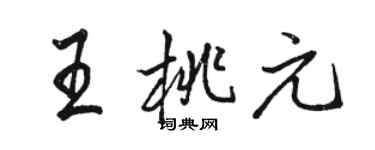 駱恆光王桃元行書個性簽名怎么寫