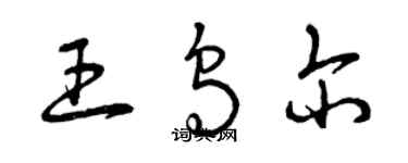 曾慶福王烏爾草書個性簽名怎么寫