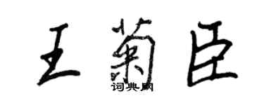 王正良王菊臣行書個性簽名怎么寫