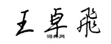 王正良王卓飛行書個性簽名怎么寫